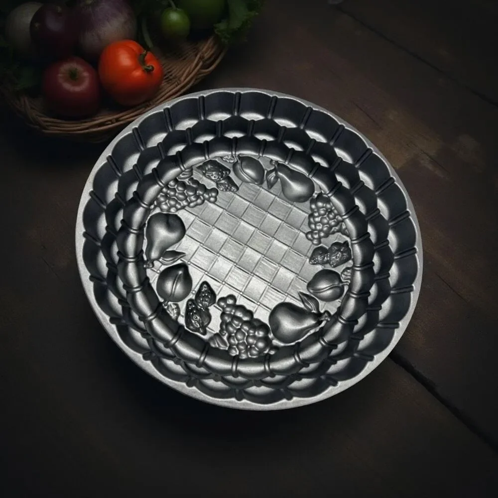 Nordic Ware Marianne Fall Harvest 10-Cup Fruit Cake Pan Basket Weave Cake Mold